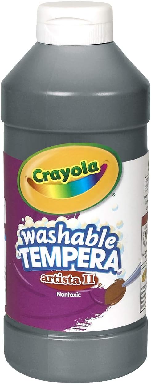 Crayola Artista II Washable Tempera Paint in Black, Painting Supplies, 16oz
