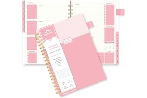 2024 Weekly and Monthly Planner by AIMPEAK - Jan. 2024 - Dec. 2024, Daily Organizer with Spiral Binding, Pink, 5.5"x8.5"