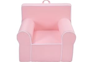 Heritage Kids Pink Everywhere Foam Armchair with Carry Handle and Removable Cover,25"x21"x22",Ages 3+