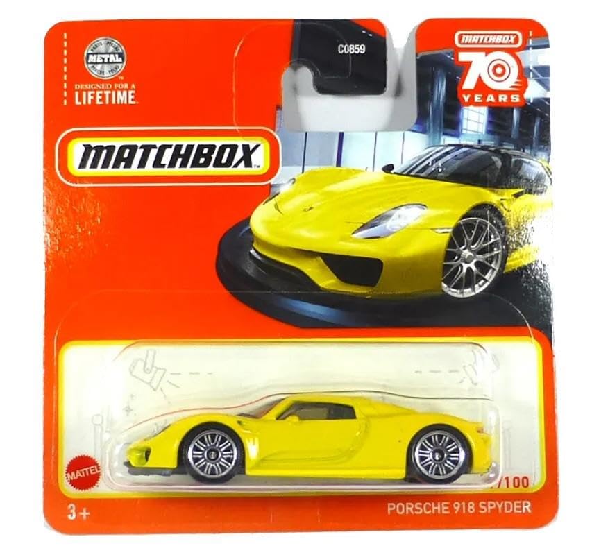 2023 Matchbox Porsche 918 Spyder Yellow 77/100 (Short Card) HLC88