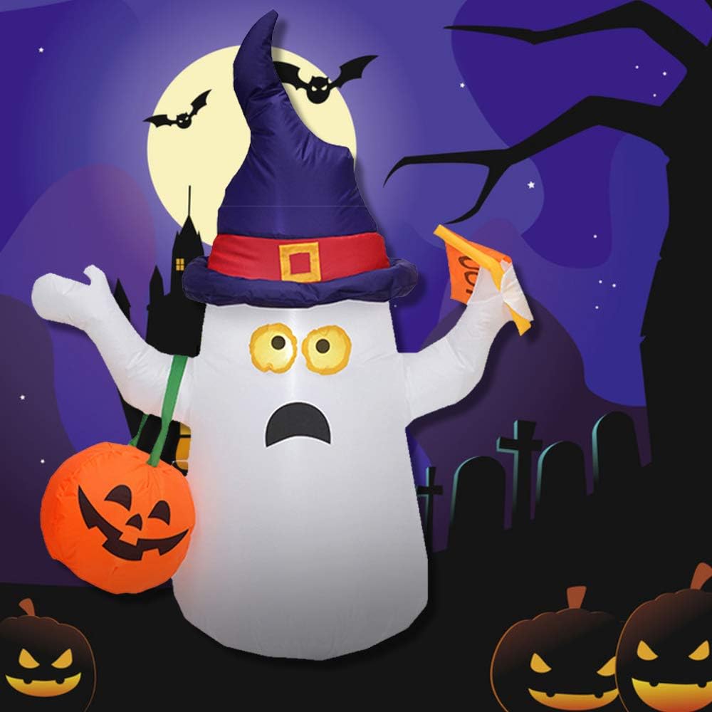 3 x Kürbis Halloween Aufblasbare Deko LED Leuchtend mit Fan Geist