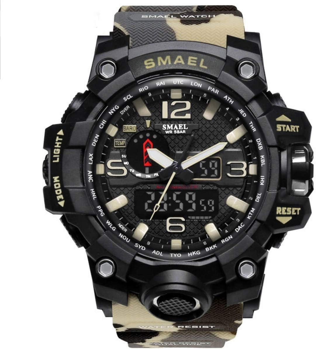 Analogue-Digital Black Dial Men'S Watch (Gmarks - 1545 Army Camf)