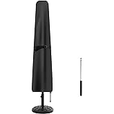 Patio Umbrella Cover, Waterproof Umbrella Covers for 7ft to 9ft Outdoor Umbrellas Market Parasol Covers with Push Rod, Black