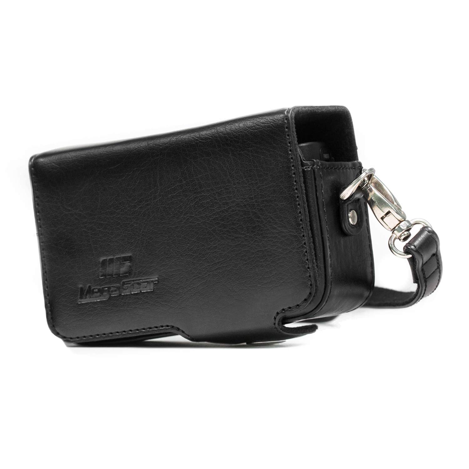 MegaGear MG885 Sony Cyber-shot DSC-HX99, DSC-HX95, DSC-HX80, DSC-HX90V, DSC-WX500 Leather Camera Case with Strap - Black โ image 1