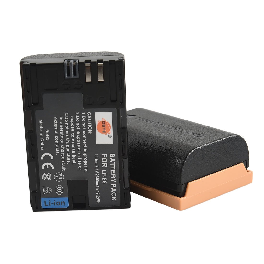 DSTE®(2 Pack Spare Battery Compatible with LP-E6 LP-E6N EOS 5D Mark II, 5D Mark III, 5D Mark IV, 5DS, 5DS R, 6D 7D 60D 60Da 70D 80D 90D, 7D markII, 7D markIII, XC10, XC15 Digital Camera