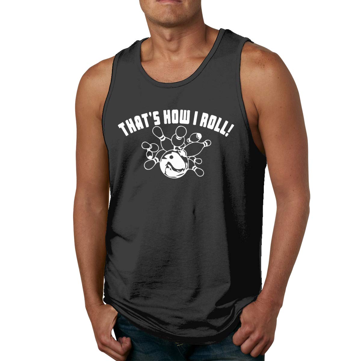 Bowling That's How I Roll Summer Running Sleeveless Black T Shirt