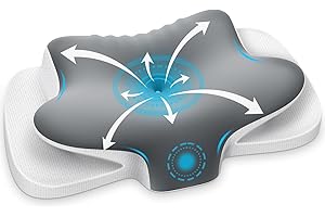 Ehomfory Cervical Neck Pillow for Pain Relief Sleeping, Neck Support Pillows with Cooling Pillowcase, Ergonomic Memory Foam P