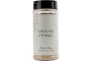 Olive & Vine Ground Fennel, Aromatic Spice, Seasoning for Sausages, Curries, and Baked Goods, with Rich Tradition, Authentic Taste, For Global Recipes (6 Ounce)