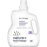 ATTITUDE Liquid Laundry Detergent, EWG Verified, HE Compatible, Plant-Based & Vegan, Natural Laundry Soap, Lavender Scent, 40 Loads, 67.6 Fl Oz