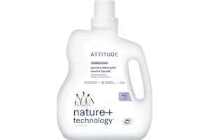 ATTITUDE Liquid Laundry Detergent, EWG Verified, HE Compatible, Plant-Based & Vegan, Laundry Soap, Made in Canada, Lavender S