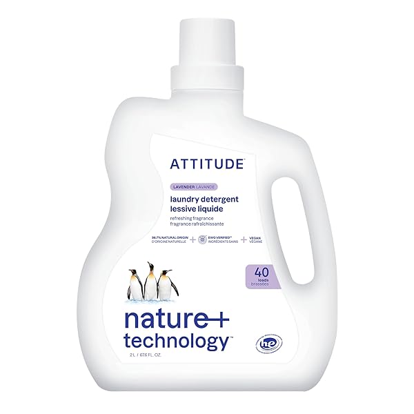 ATTITUDE LIQUID LAUNDRY DETERGENT, EWG VERIFIED, HE COMPATIBLE,...