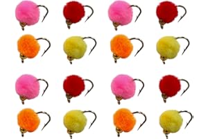 FEEDER CREEK Bead Head Trout & Salmon Eggs, 12 Fly Fishing Lures in Size 12 - Streamer & Steelhead Flies