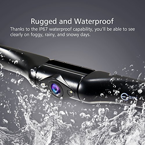 【Upgrade Version】 Backup Camera Esky Car Rear View Reversing Backup Camera with 170 Degree Perfect Wide View Angle Design 2 LED Lights Night Vision 1/3 inch Color CMOS Waterproof Car Backing Camera
