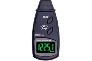 AMTAST Digital Laser Photo Tachometer RPM Tachometer Non-Contact Tachometer with 2.5RPM to 99999 RPM SM2234PLUS