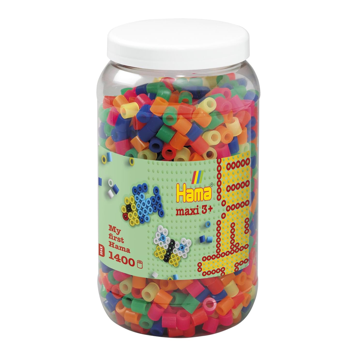 Hama 1,400 Maxi Beads in Tub Neon Mix