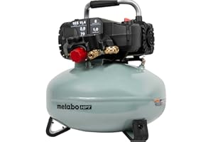 Metabo HPT Pancake Air Compressor, 6-Gallon 165PSI, Portable Air Compressor with 1.0 HP Oil-Free High Efficiency Motor, Lihghtweight, Quick Couplers for Fast Tool Changes, EC711S