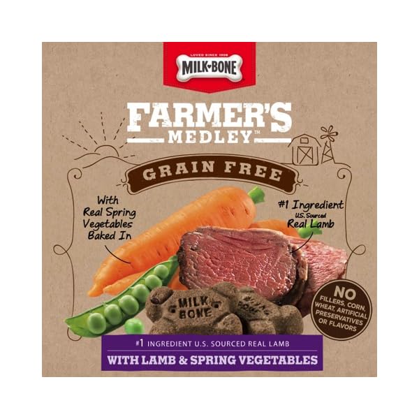 MilkBone Farmer’s Medley Dog Treats, Lamb & Spring Vegetables, 12