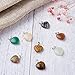 FASHEWELRY 20Pcs Heart Shaped Stone Pendants 15 Styles Healing Crystal Chakra Gemstone Rock Necklace Charms for Jewelry Making Hole: 2x5mm