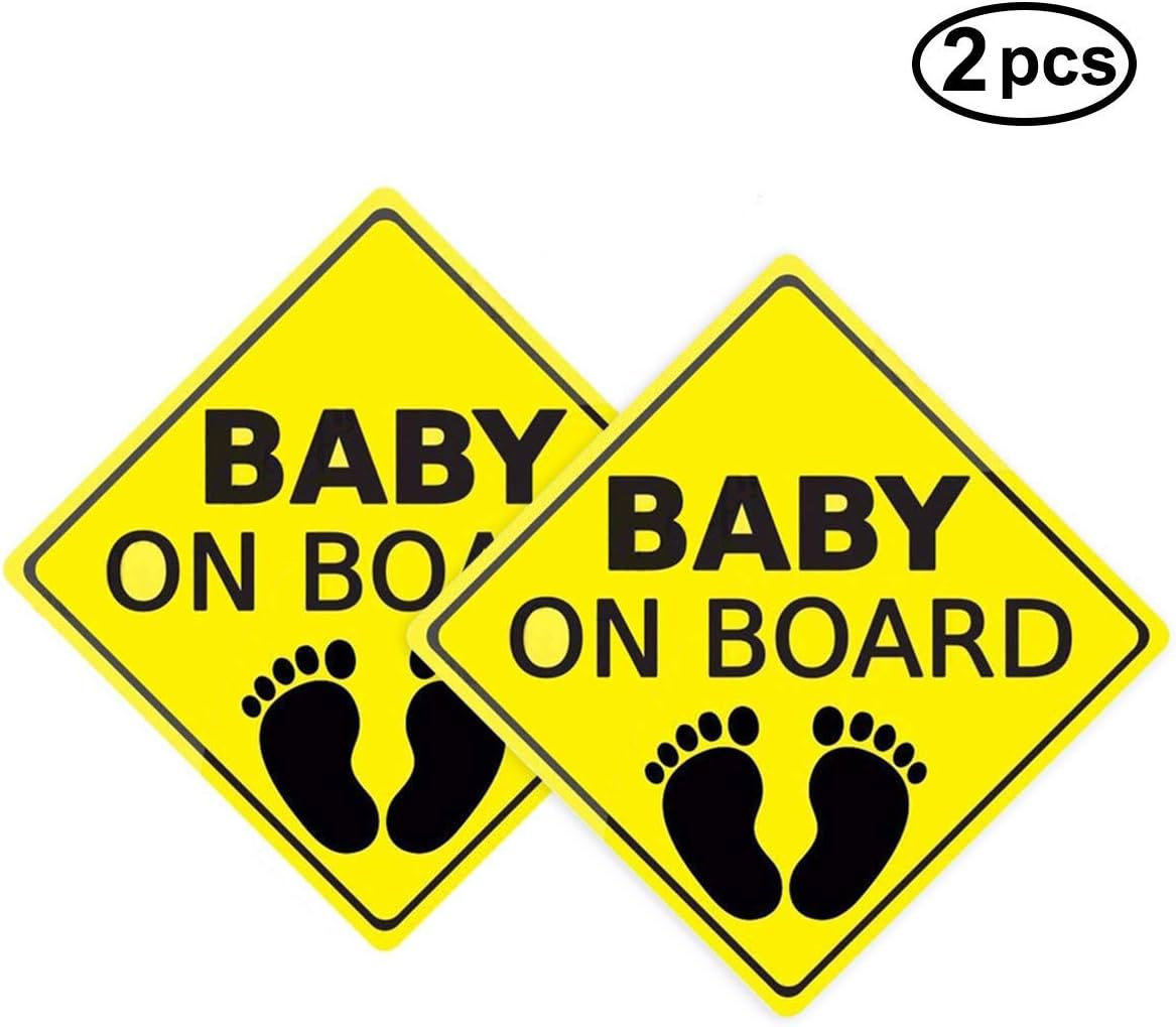SoulQ Baby On Board Sticker,Car Decals,Safety Signs for Cars,Self-Adhesive Easy to Install Waterproof - 2pcs (T001)