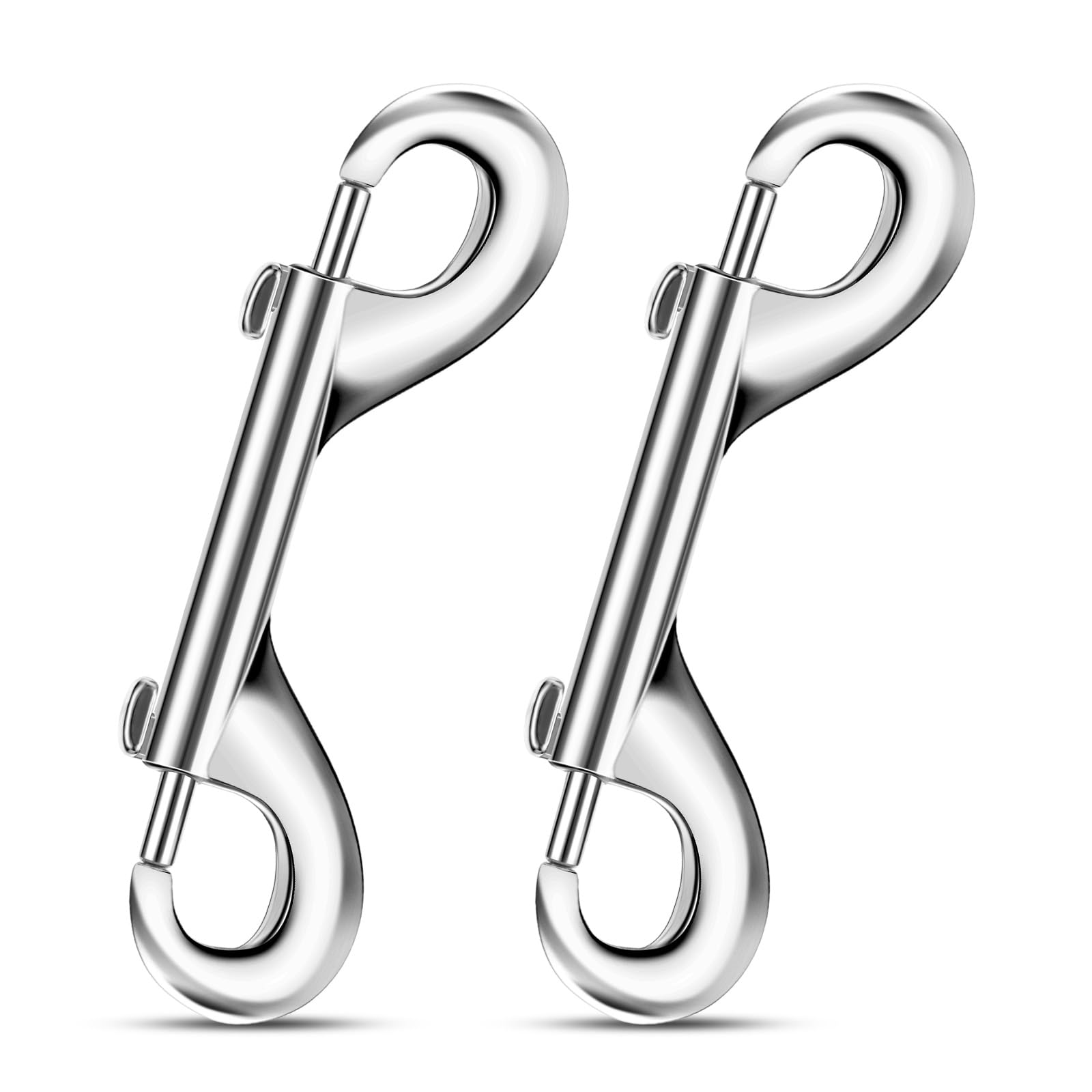 Qianyu 2 Pieces Double Ended Bolt Snap Hooks Zinc Alloy Double End Metal Diving Clips for Keychain Dog Leash Horse Home Pet Sling Linking Feed Water Buckets Garage Use Accessory