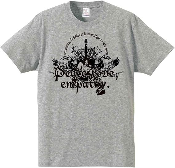 Amazon Peace Love Empathy 柄 半袖 グレー T シャツ Tシャツ カットソー 通販