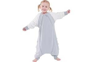 LITTLE SPUD Toddler Sleep Sack,1.0 Tog Wearable Blankets 5T-6T, Long Sleeve Sleep Sack with Feet for Walkers, All Season, 2-Way Zipper