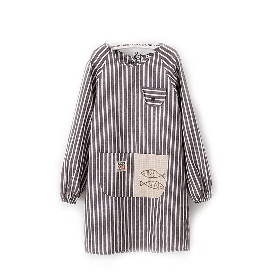 Xlabor Apron with Sleeves - Waterproof Anti-Oil Fabric Painting Apron with Pocket - Grey