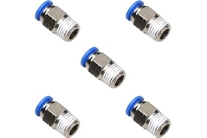 8mm Tubing OD Air Fittings Push to Connect Fittings 1/4 Inch NPT Pneumatic Fitting Push in Connector,CEKER 1/4 NPT Male Air Line Fittings Quick Connect Air Hose Fittings for 3D Printer 5Packs