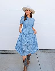 ZESICA Women's 2025 Summer Short Sleeve Maxi Dress
