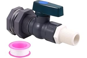 Enoch's Land PVC Rain Barrel Spigot Kit,3/4" Rain Barrel Valve with Bulkhead Fitting and Garden Hose Adapter,Garden Faucet Kit for Water Tanks, Aquariums, Tubs, Pools, Garden Barrels