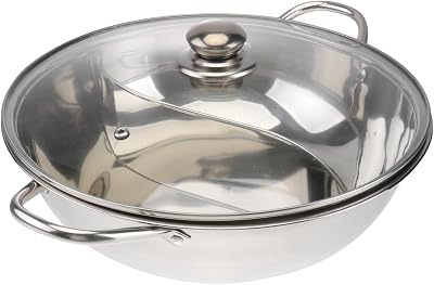 Stainless Steel Dual Hot Pot Divider Glass Lid Induction Cooker 28cm