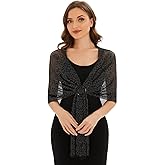 KUNINDOME Sparkling Metallic Shawls and Wraps with Buckle,for Evening Dresses Party Wedding Bride Bridesmaid