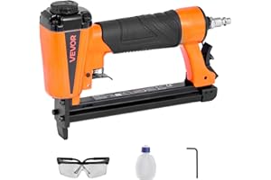 VEVOR Pneumatic Staple Gun, 21 Gauge Pneumatic Upholstery Stapler for 80 Series 1/2-inch Crown 1/4"-5/8" Length Staples, 70-110 PSI Air Staple Gun for Woodworking, Upholstering, Crafts, DIY Projects