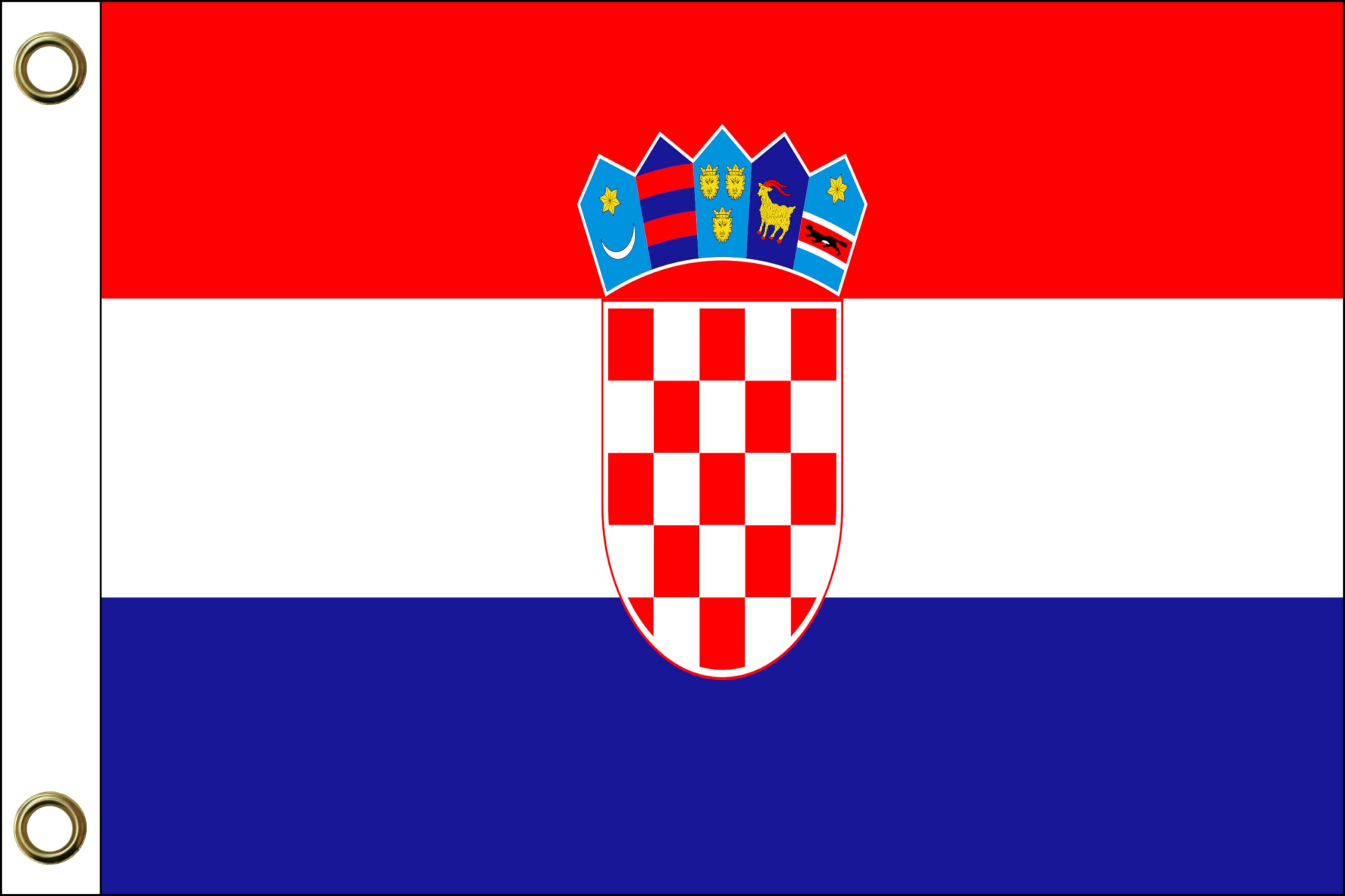 Croatia flag, 150 cm x 90 cm / 90 x 150 cm, weatherproof and durable, polyester with two eyelets