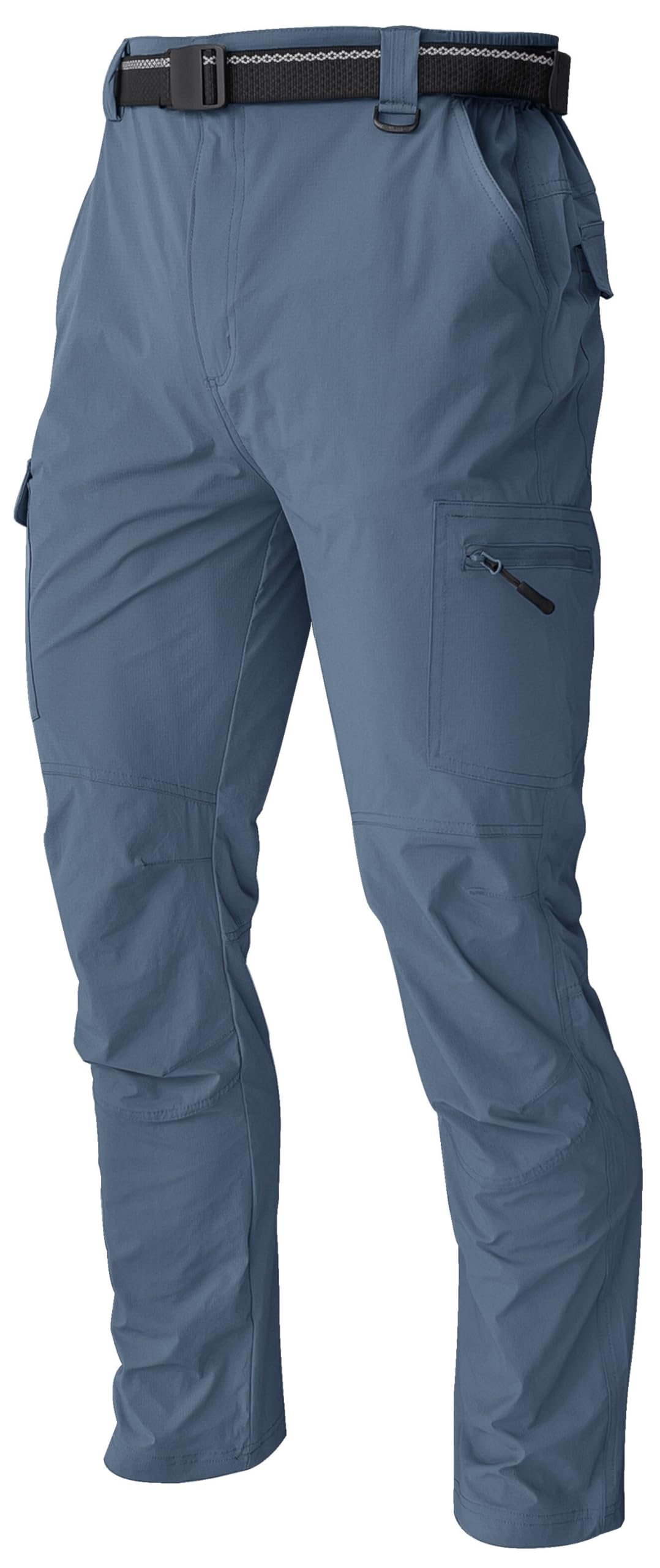 Photo 1 of Men's Cargo Work Hiking Pants Lightweight Water Resistant Quick Dry Fishing Travel Camping Outdoor Breathable Multi Pockets Stone Blue M