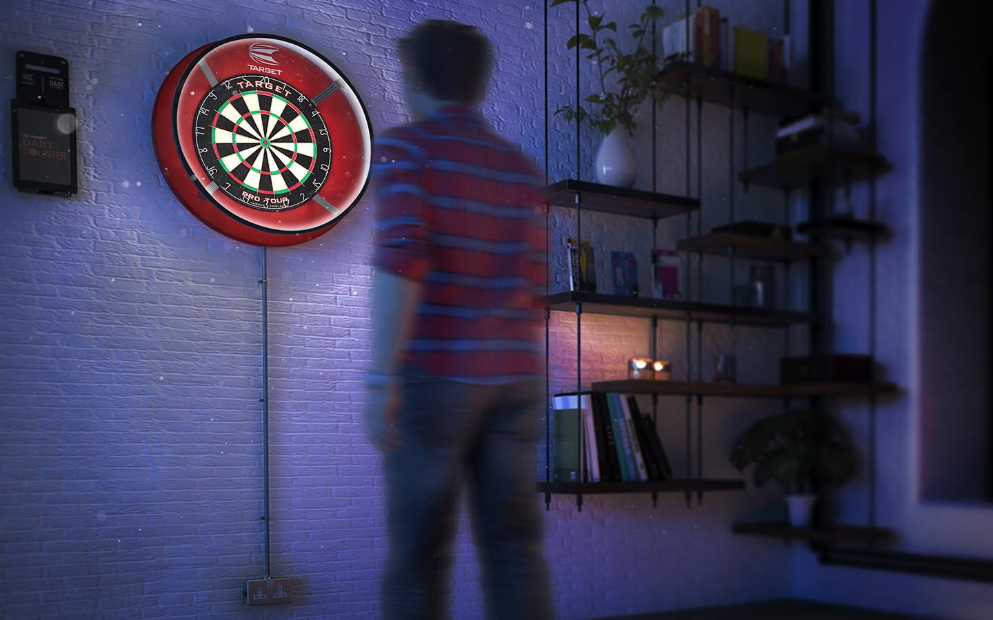 Target Darts Corona Vision Dartboard Lighting System, Schwarzer Rahmen | Weißes LED Dart Board Surround Ringlicht mit magnetischen Füßen | Schatten eliminierendes Dartboard Licht | Professionelle Dart 6