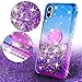 [Coverlab] Glitter Phone Case Kickstand Compatible Apple iPhone Xs Max, Ring Stand Liquid Floating Quicksand Bling Sparkle Protective Girls Women iPhone Xs Max - (Blue Gradient)