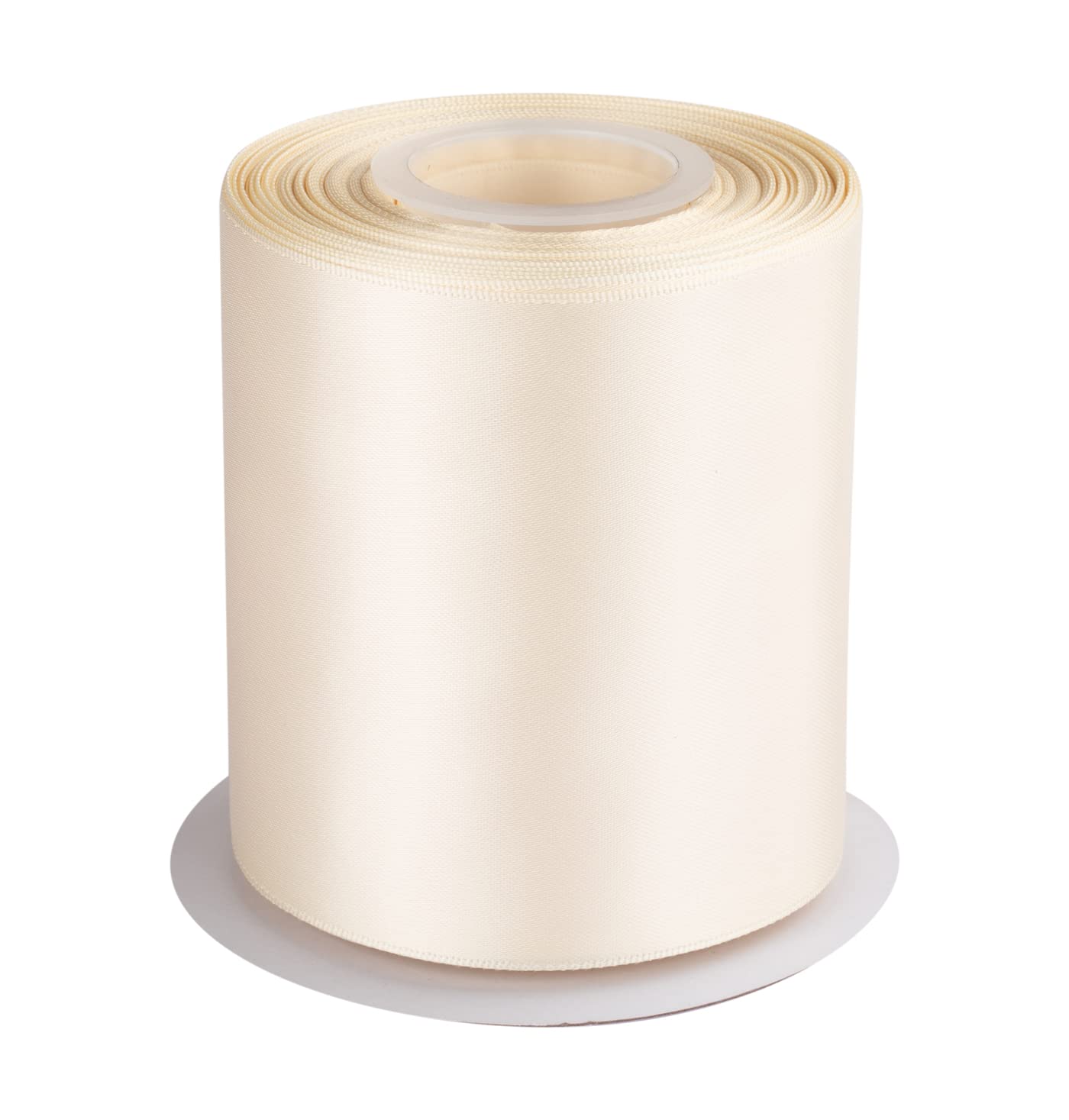 Double Faced Satin Ribbon, 100mm X 22M, Solid Polyester Craft Ribbon, Perfect for Gift Wrapping, Crafts, Wedding Party Ceremony Decoration, Floral Arrangement, Sewing (Ivory)