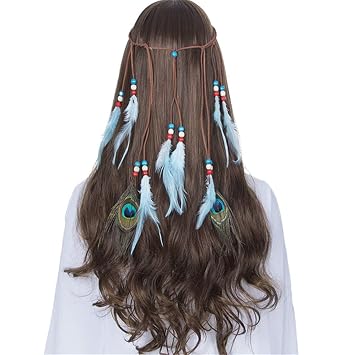 Amazon Com Headbands For Women Indian Feathers Headband Fashion