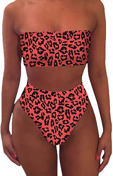 leopard print strapless swimsuit