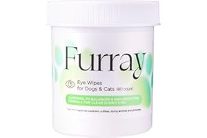 Furray Eye Cleaning Wipes for Dogs & Cats 180 Count | For Small-Medium Breeds | Gentle & Effective Gunk & Debris Removal | He
