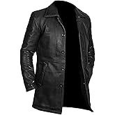 Harocks Real Lambskin Leather Men's Coat- 3/4 Length Brown and Black Leather Coat
