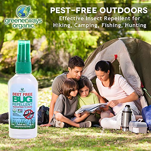 Greenerways Organic Mosquito Insect Repellent Travel Size, Premium