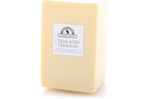 WISCONSIN CHEESE MART Cheddar Cheese 1 Year Aged White 40oz Half Loaf