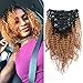 ABH AMAZINGBEAUTY HAIR Kinkys Curly Clip in Hair Extensions 3C and 4A Double Wefts Real Remy Human Hair Curly Clip ins for African Americans 120 Grams, 1BT27 Ombre Blonde Color 16 Inch