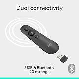 Logitech R500s Laser Presenter Bluetooth USB Clicker 20m Range Dark Grey view 4