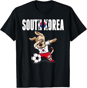 Dabbing Dog South Korea Soccer Fans Jersey Korean Football T-Shirt