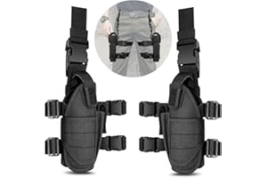 Drop Leg Holster - UniqueFire Left Hand & Right Hand Adjustable Universal Waterproof Pistol/Gun Drop Puttee Leg Thigh Holster Pouch Holder (Left + Right)