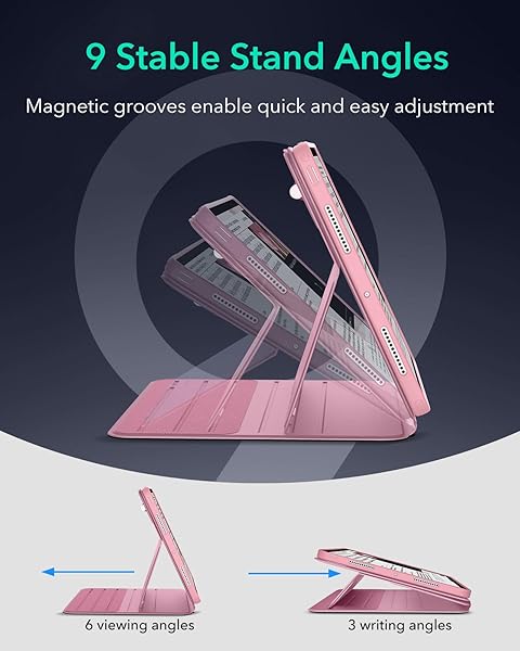 ESR FOR IPAD PRO 13 INCH CASE (M5/M4) 2025/2024, ROTATING CASE WITH REMOVABLE MAGNETIC COVER, ADJUSTABLE PORTRAIT/LANDSCAPE STAND, 9 STANDING ANGLES, SHIFT SERIES, PINK