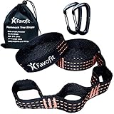 Hammock Tree Straps (Set of 2), 1400 LBS+ Heavy Duty, Lightweight, No Stretch Polyester, Easy Setup with 36 or 40 Loops, With 2 Premium Carabiners on selected Models,With Stuff Sack, Fit all Hammocks